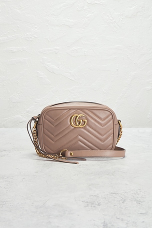 FWRD Renew Gucci GG Marmont Shoulder Bag in Blush