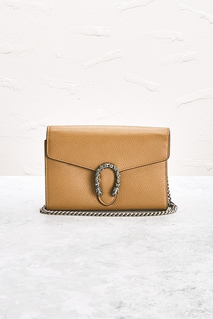 FWRD Renew Gucci Dionysus Wallet On Chain in Beige
