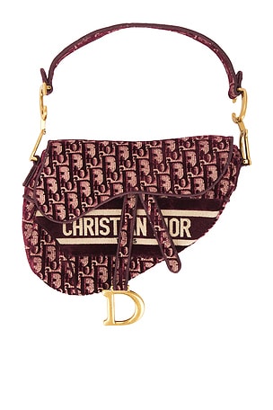Dior Oblique Embroidered Velvet Saddle Bag FWRD Renew