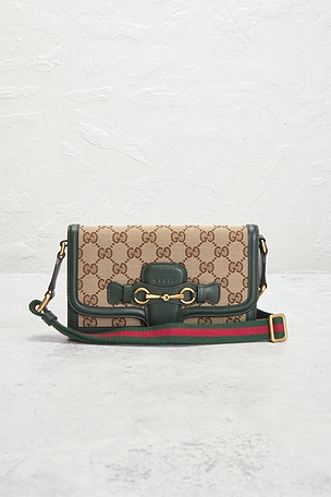 FWRD Renew Gucci Horsebit 1955 Shoulder Bag in Beige