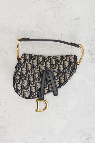 FWRD Renew Dior Trotter Oblique Saddle Bag in Blue