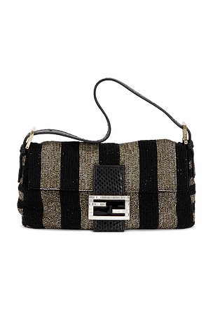 Fendi Beaded Stripe Baguette Shoulder Bag FWRD Renew
