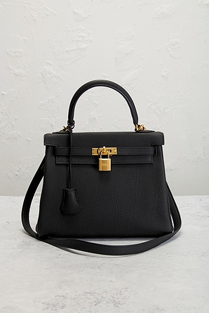 FWRD Renew Hermes Togo Kelly 25 Handbag in Black