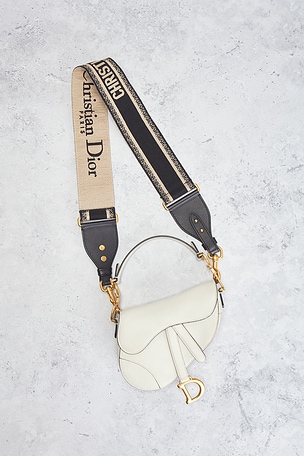 FWRD Renew Dior Saddle Bag in White