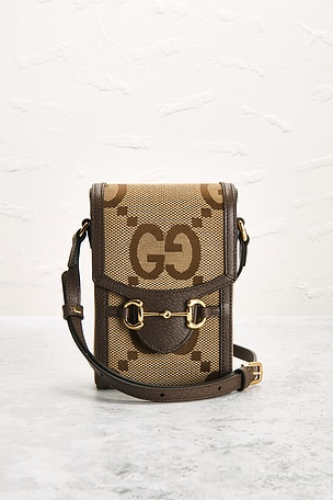 FWRD Renew Gucci Jumbo GG Mini Horsebit 1955 Crossbody Bag