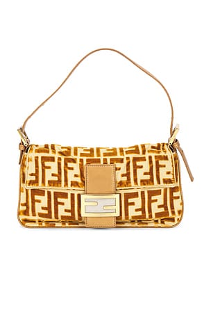 Fendi FF Embossed Velvet Baguette Shoulder Bag FWRD Renew