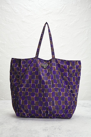 FWRD Renew Prada Vela Nylon Tote Bag in Black