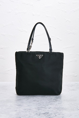 FWRD Renew Prada Vintage Tessuto Tote Bag in Black