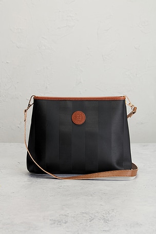 FWRD Renew Fendi Pequin Crossbody Bag