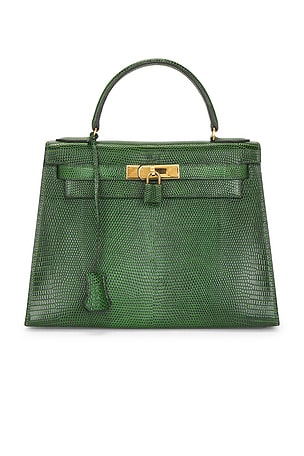 Hermes Shiny Varanus Salvator Lizard Kelly Sellier 28 Handbag FWRD Renew