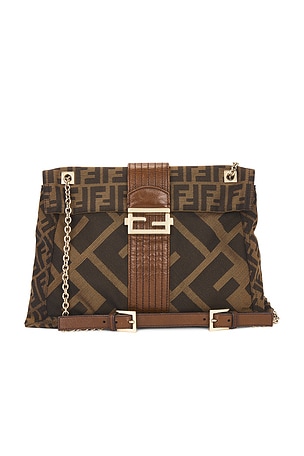Fendi Zucca Maxi Baguette Flap Shoulder Bag FWRD Renew