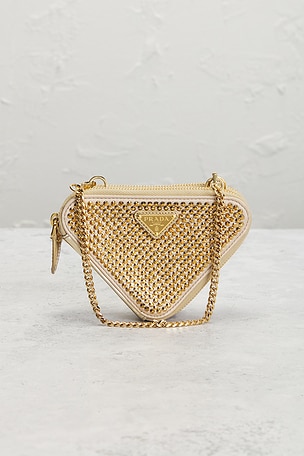 Fwrd renew bolso prada en color oro metálico