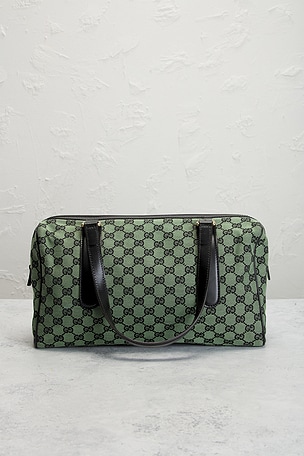 FWRD Renew Gucci Mini Boston Bag in Green