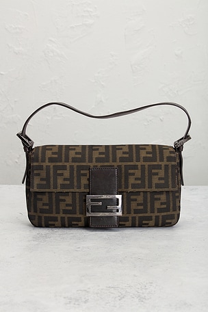 FWRD Renew Fendi Zucca Baguette Shoulder Bag