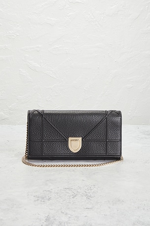 FWRD Renew Dior Diorama Wallet On Chain in Black