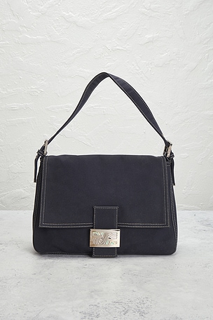 FWRD Renew Fendi Denim Mama Baguette Shoulder Bag