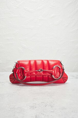 FWRD Renew Gucci Horsebit Clutch in Red