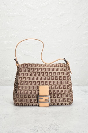FWRD Renew Fendi Zucchino Mama Baguette Shoulder Bag