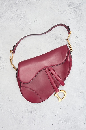 FWRD Renew Dior Saddle Bag in Red