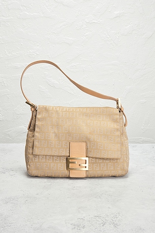 FWRD Renew Fendi Zucca Mama Forever Baguette Shoulder Bag