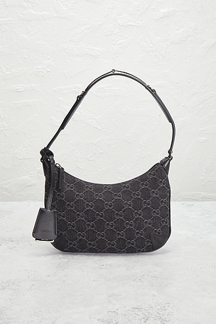 FWRD Renew Gucci Denim Horsebit Slim Shoulder Bag