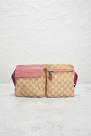 FWRD Renew Gucci GG Belt Bag in Beige