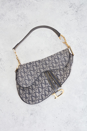 FWRD Renew Dior Trotter Oblique Saddle Bag in Navy