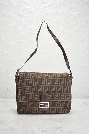 FWRD Renew Fendi Zucca Mama Forever Baguette Shoulder Bag