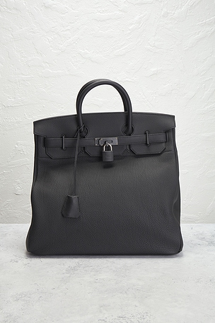 FWRD Renew Hermes Togo Haut A Courroies Birkin 40 Handbag in Black