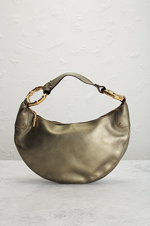 FWRD Renew Gucci Bamboo Ring Hobo Bag in Metallic Gold