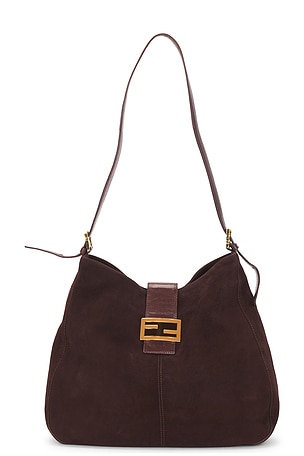 Fendi Suede Mama Baguette Shoulder Bag FWRD Renew
