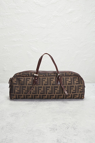 FWRD Renew Fendi Zucca Belted Boston Bag