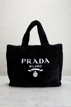 FWRD Renew Prada Terry Tote Bag in Black