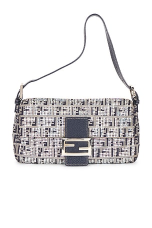 Fendi Zucchino Crystal Baguette Shoulder Bag FWRD Renew