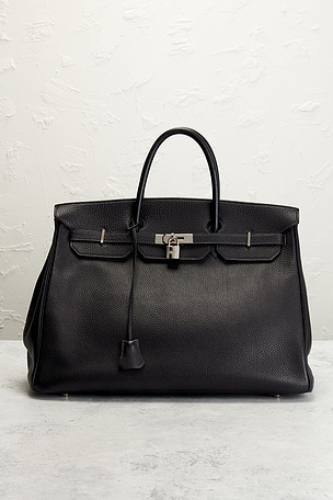 FWRD Renew Hermes Togo Birkin 40 Retourne Handbag in Blue