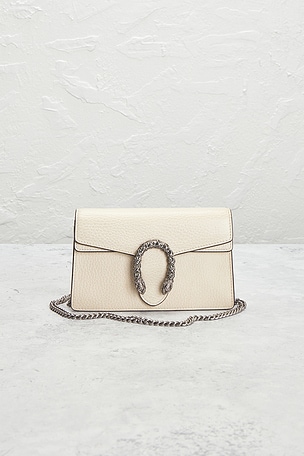 FWRD Renew Gucci Super Mini Dionysus Shoulder Bag in White