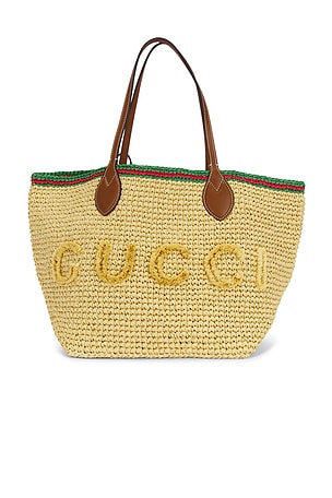 Gucci Faux Raffia Tote Bag FWRD Renew
