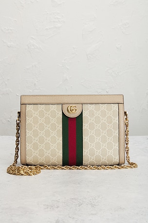 FWRD Renew Gucci Ophidia Shoulder Bag in Beige