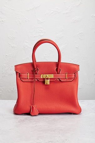 FWRD Renew Hermes Togo Birkin 30 Handbag in Orange