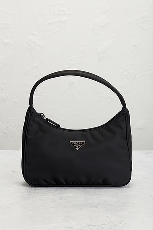 FWRD Renew Prada Tessuto Sport Hobo Bag in Black
