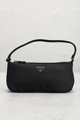 FWRD Renew Prada Tessuto Pouch in Black
