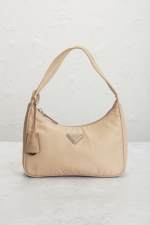 FWRD Renew Prada Re-Nylon Re-Edition 2000 Shoulder Bag in Beige