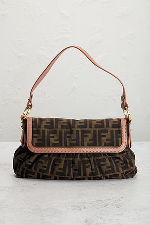 FWRD Renew Fendi Zucca Chef Bag in Brown