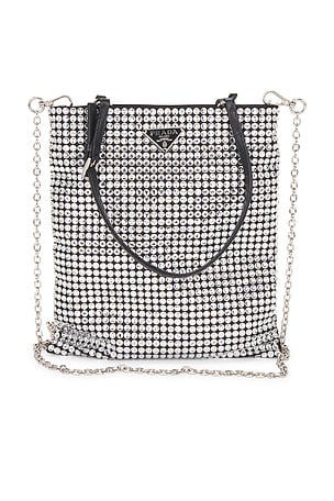Prada Crystal Embellished Satin Tote Bag FWRD Renew