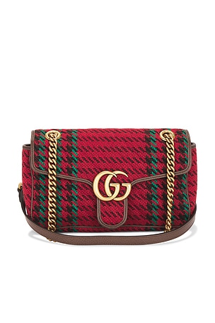 Gucci Tweed GG Marmont Shoulder Bag FWRD Renew