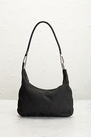 FWRD Renew Gucci Denim Clasp Hobo Bag in Grey