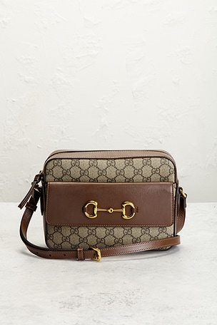 FWRD Renew Gucci Horsebit 1955 Camera Bag in Beige