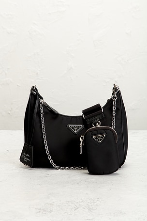 FWRD Renew Prada Re-Nylon Re-Edition 2005 Shoulder Bag in Black