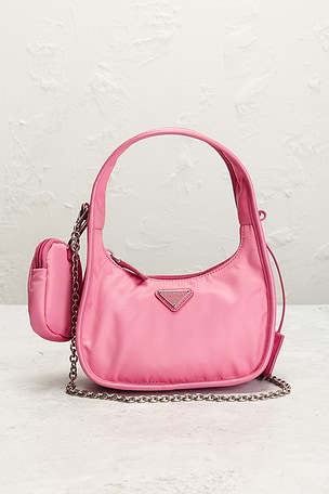 FWRD Renew Prada Re-Nylon Re-Edition 1995 Shoulder Bag in Pink