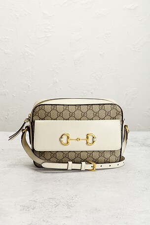 FWRD Renew Gucci Horsebit 1955 Shoulder Bag in Beige